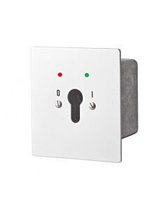 met continu-contact naar &eacute;&eacute;n zijde. 1 -of 2-polig. Na het contact geven, sleutel in beginstand uitnemen.